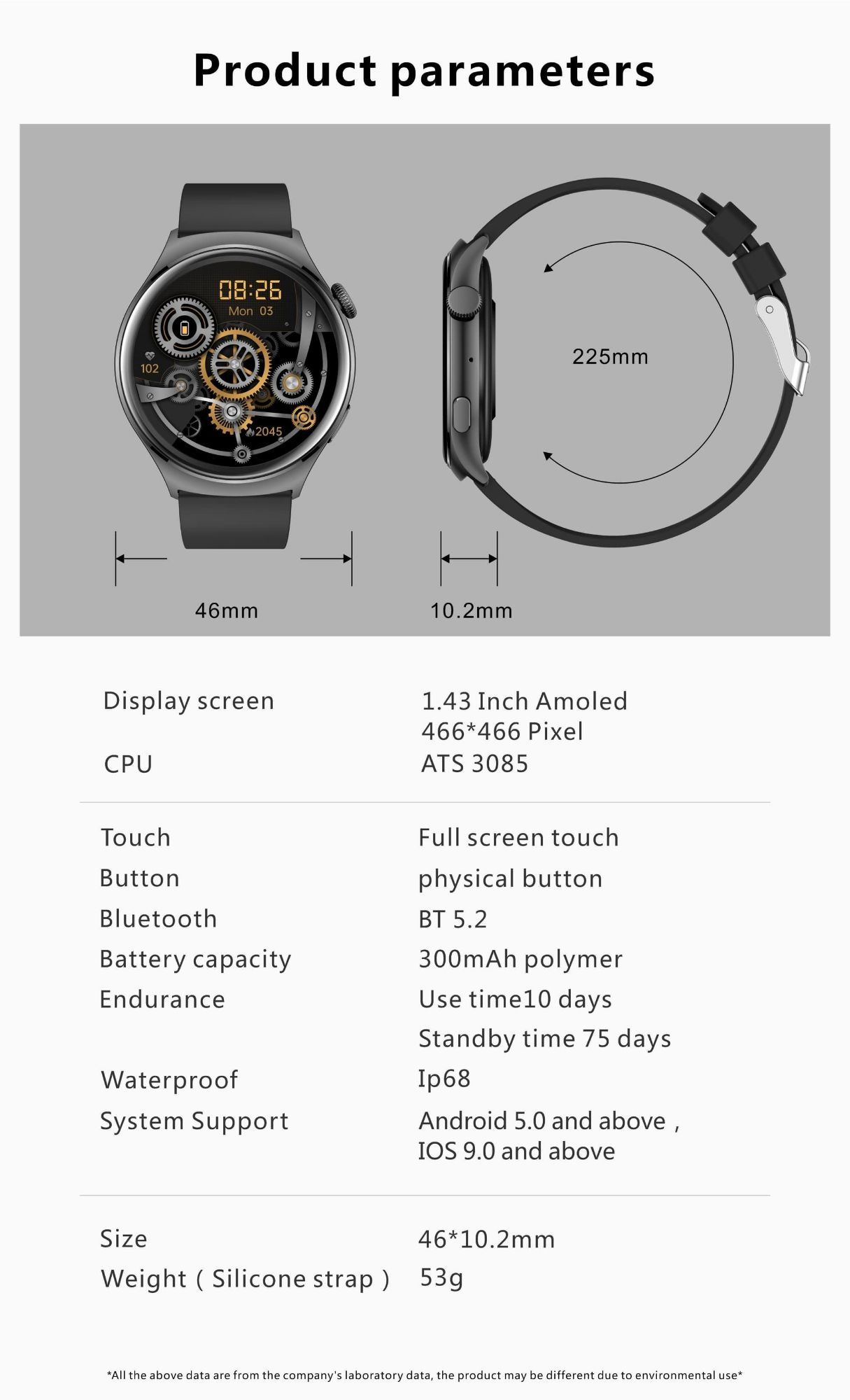 CR089 Bluetooth Smart Watch, image 3 of 10