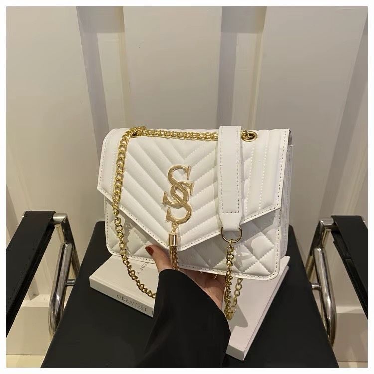 Chevron-Stitch Tassel Shoulder Bag, image 2 of 6