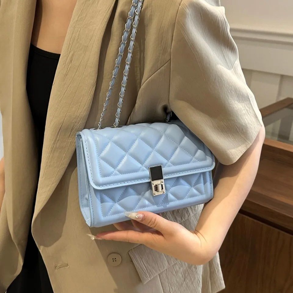 Diamond-Quilt Chain Shoulder Bag, image 2 of 3