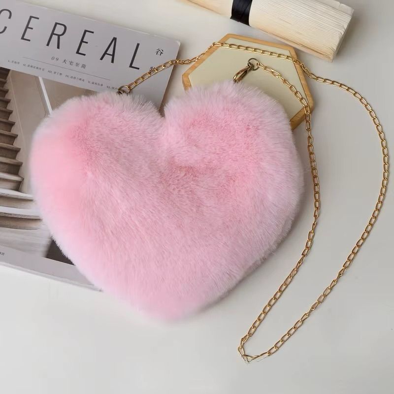 Fluffy Heart Chain Bag, image 3 of 4