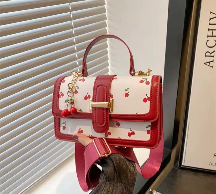 Cherry-Print Tab-Flap Handbag, image 2 of 6