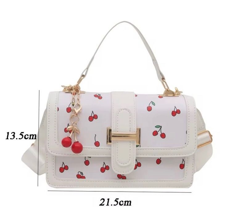Cherry-Print Tab-Flap Handbag, image 3 of 6