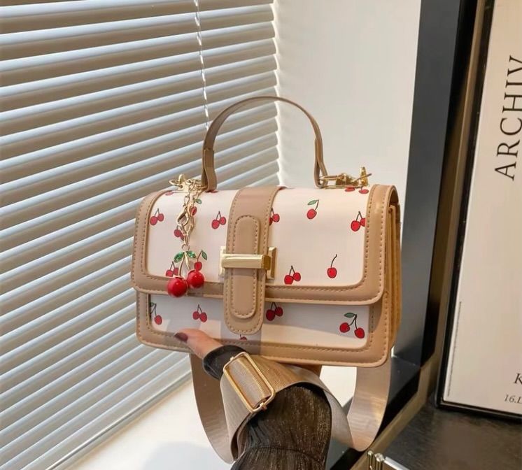Cherry-Print Tab-Flap Handbag, image 4 of 6