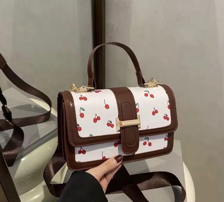 Cherry-Print Tab-Flap Handbag, image 5 of 6