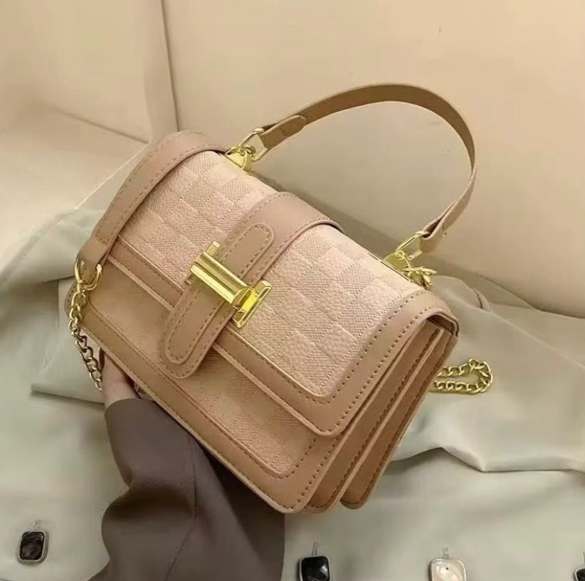 Check-Panel Tab-Flap Handbag, image 2 of 4
