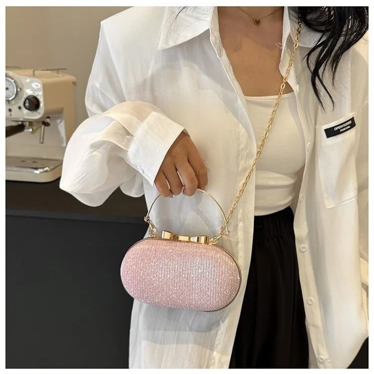 Wholesale · Pack of 6 · Oval Sparkle Handle Bag, image 3 of 5